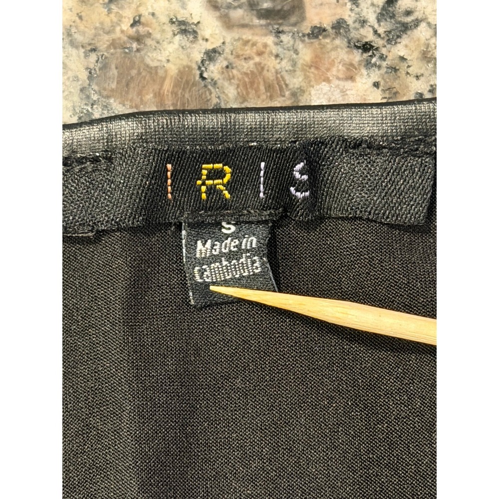 IRIS Faux Leather Bodysuit Black Square Neck Sleeveless Tank IT10519 Small - Picture 3 of 6